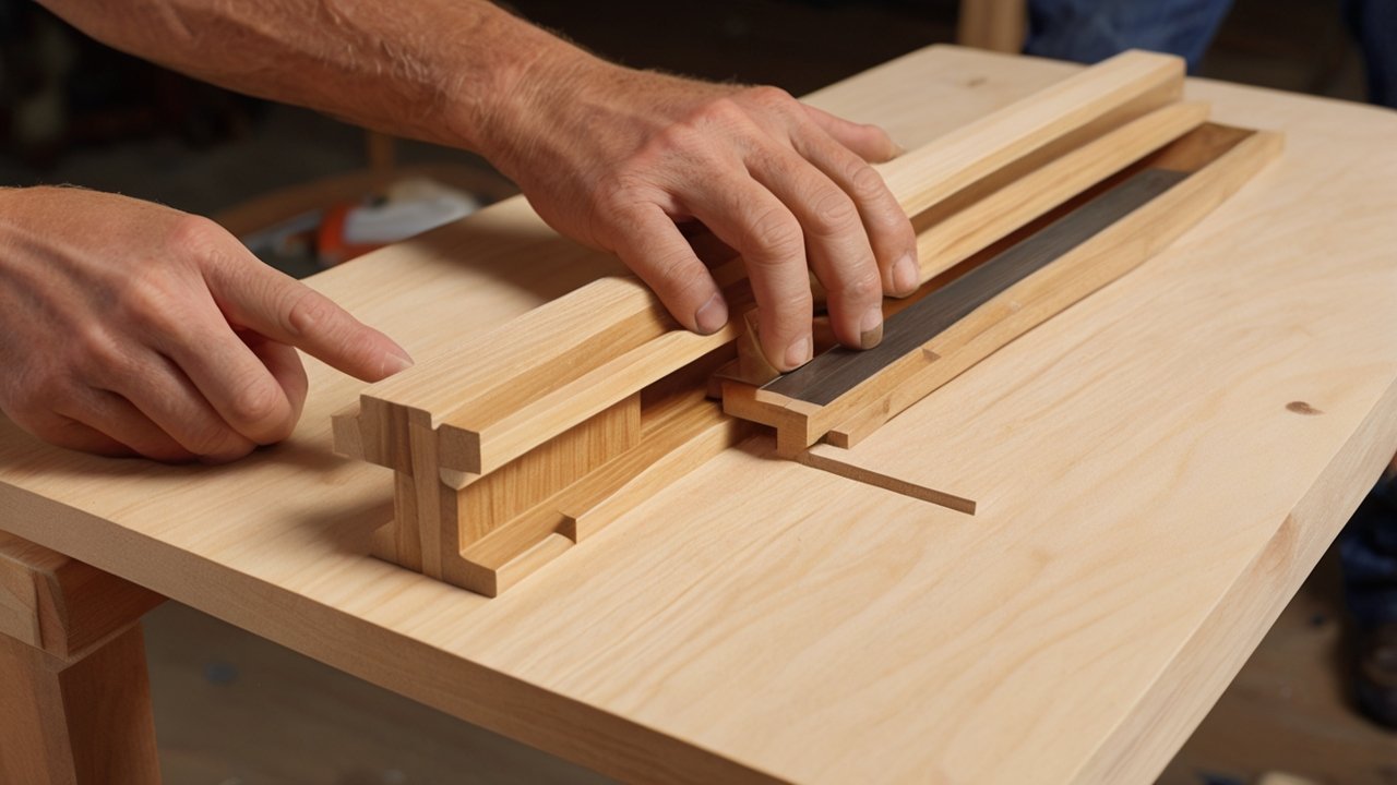 Cutting a mortise into wood using a chisel and mallet