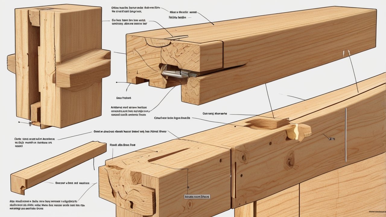 Infographic summarizing wood joinery methods for DIY projects