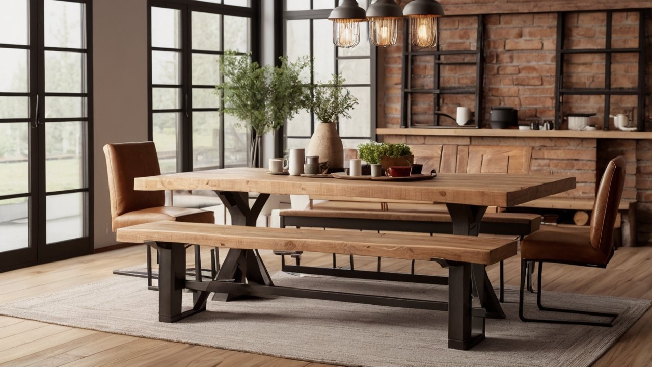 farmhouse dining table made from solid wood
