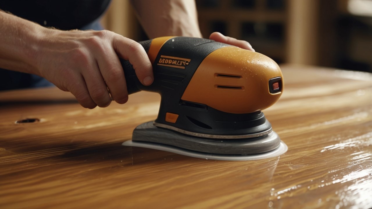 glossy finished tabletop reflecting light