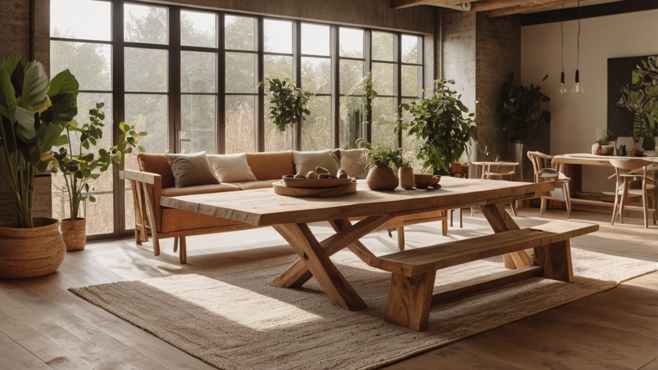 salvaged wood materials prepared for furniture making