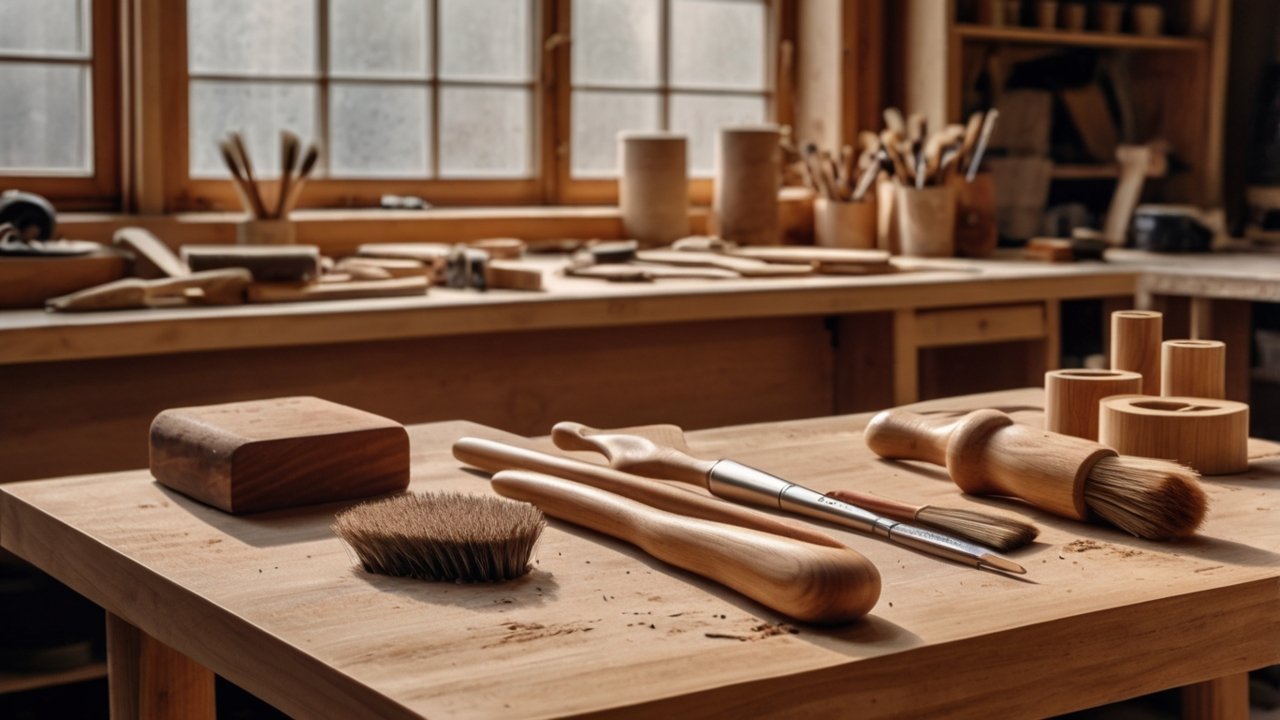 Removing dust from wood with a tack cloth