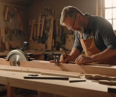 using a speed square on a board