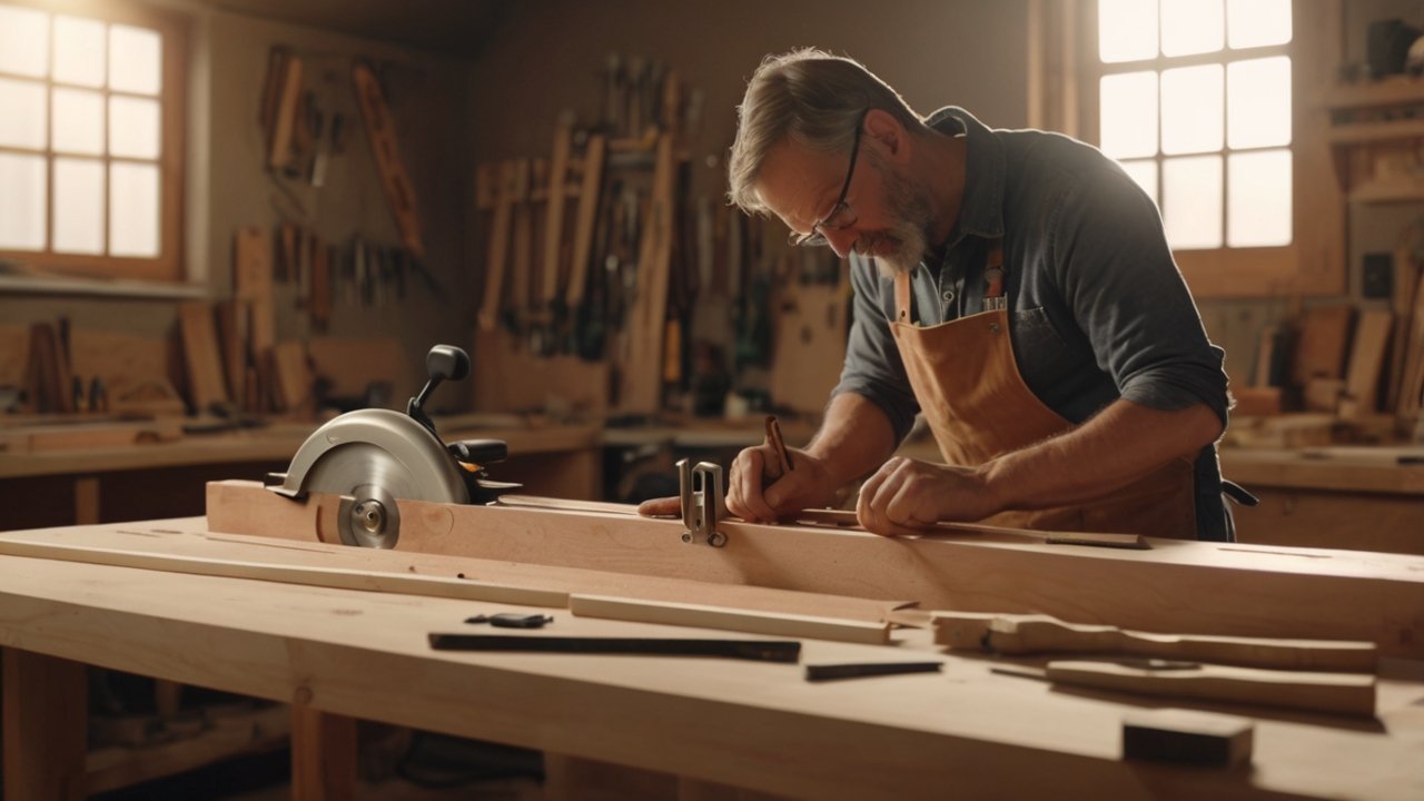 using a speed square on a board