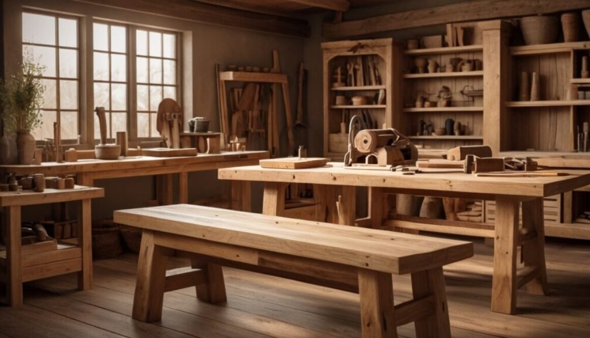 rustic woodworking ideas featuring handmade furniture and natural wood decor