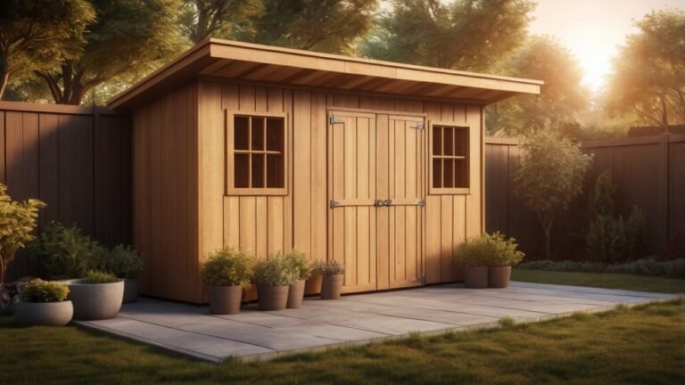 DIY backyard wooden shed under construction