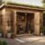 cheap diy garden shed in backyard made with wood pallets and simple design