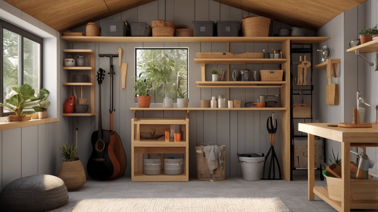 shed storage ideas for small space organized interior