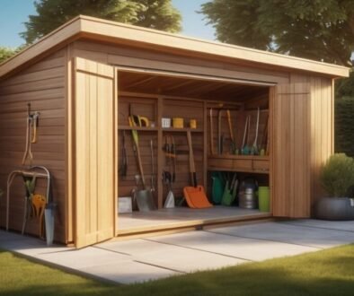 storage shed plans modern backyard wooden shed DIY project organized outdoor space