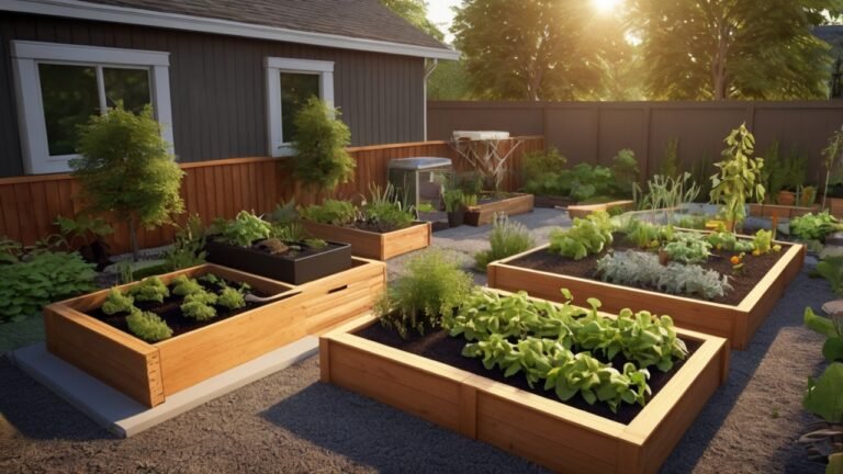 backyard survival garden layout with raised beds and sustainable backyard food garden
