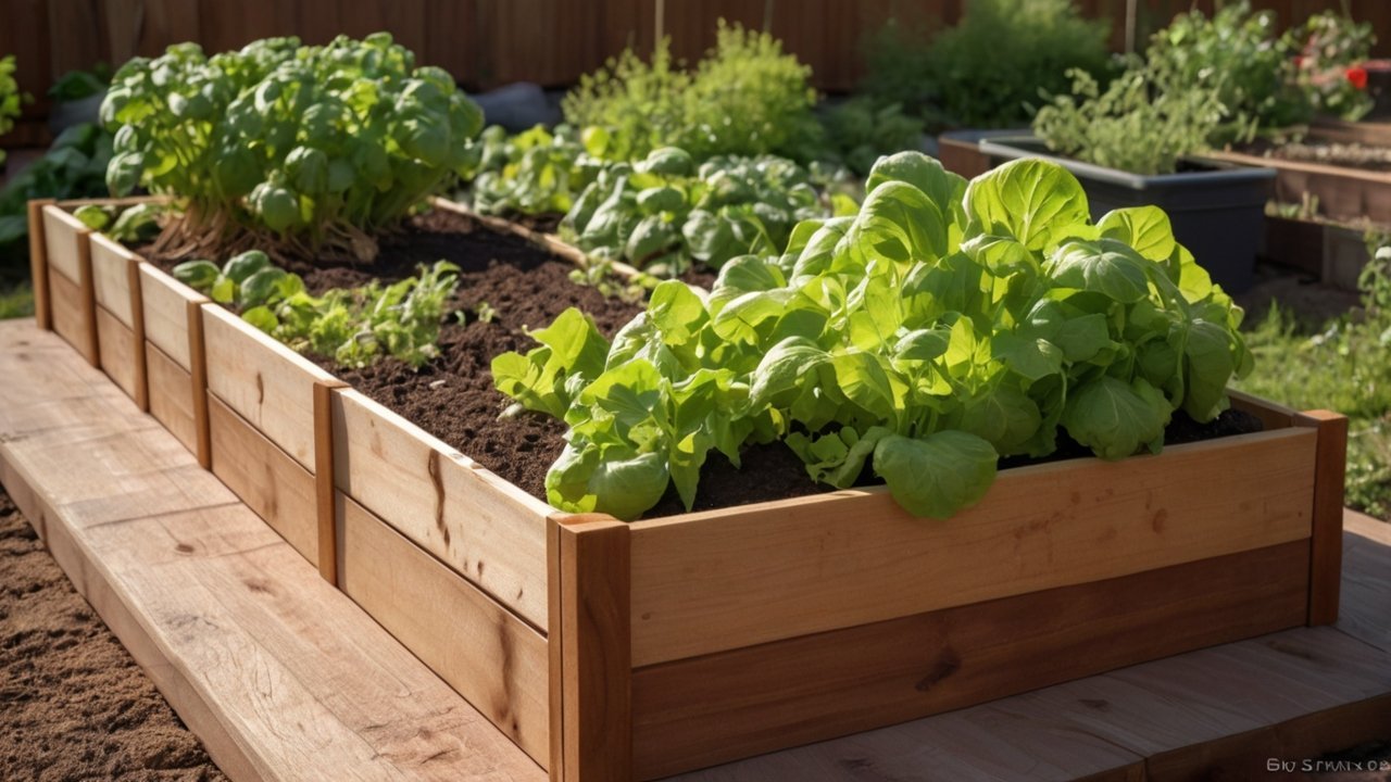Healthy backyard vegetable garden maintained year-round