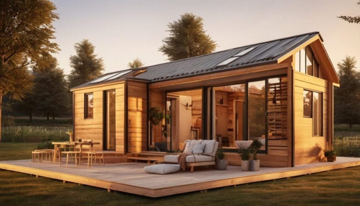 DIY Tiny House under construction with modern small home design