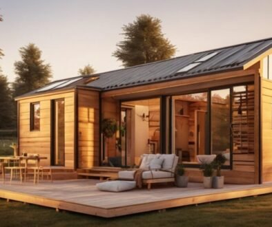 DIY Tiny House under construction with modern small home design