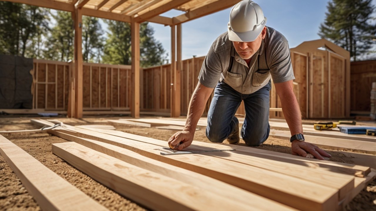 shed building tools checklist showing measuring and layout tools for accurate shed planning