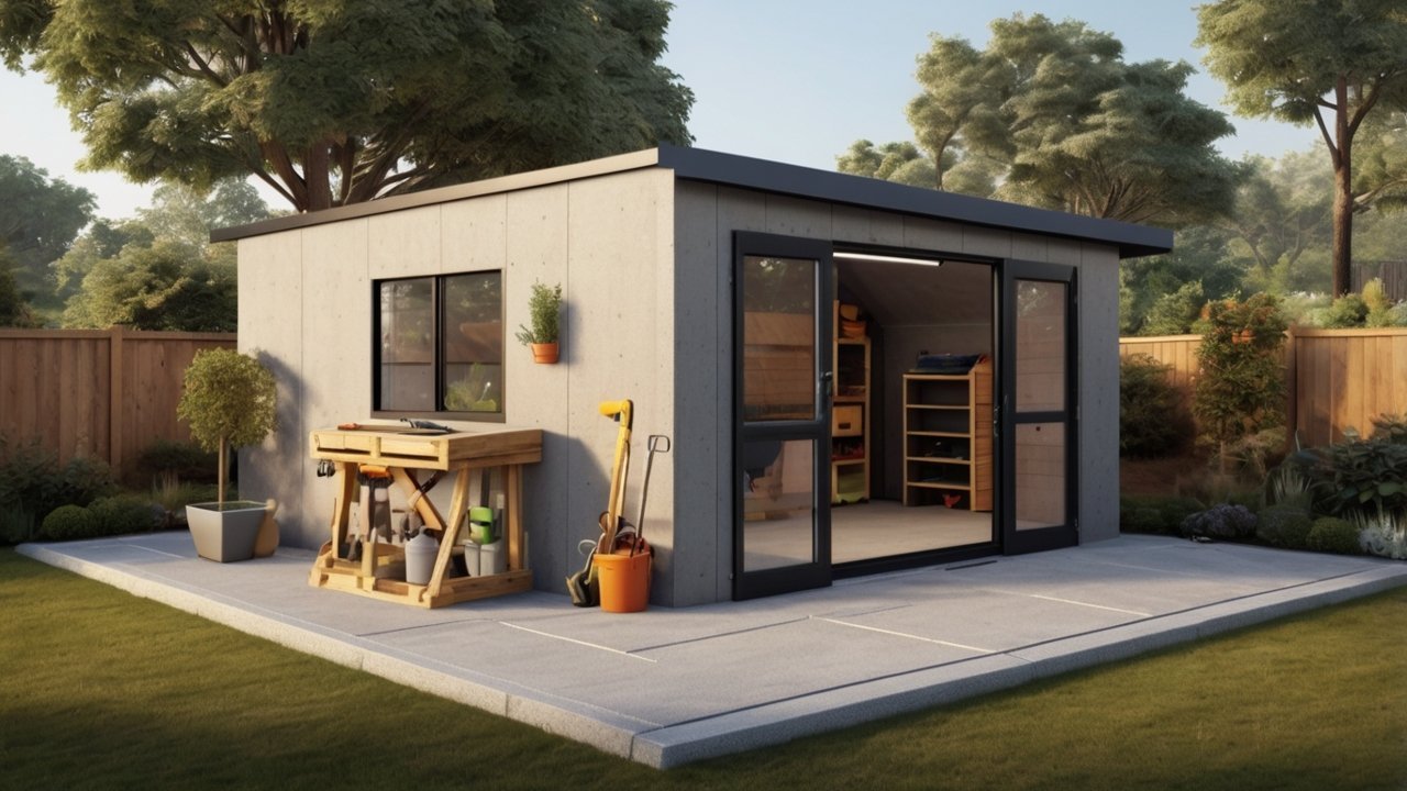 shed flooring ideas featuring a durable concrete slab shed floor