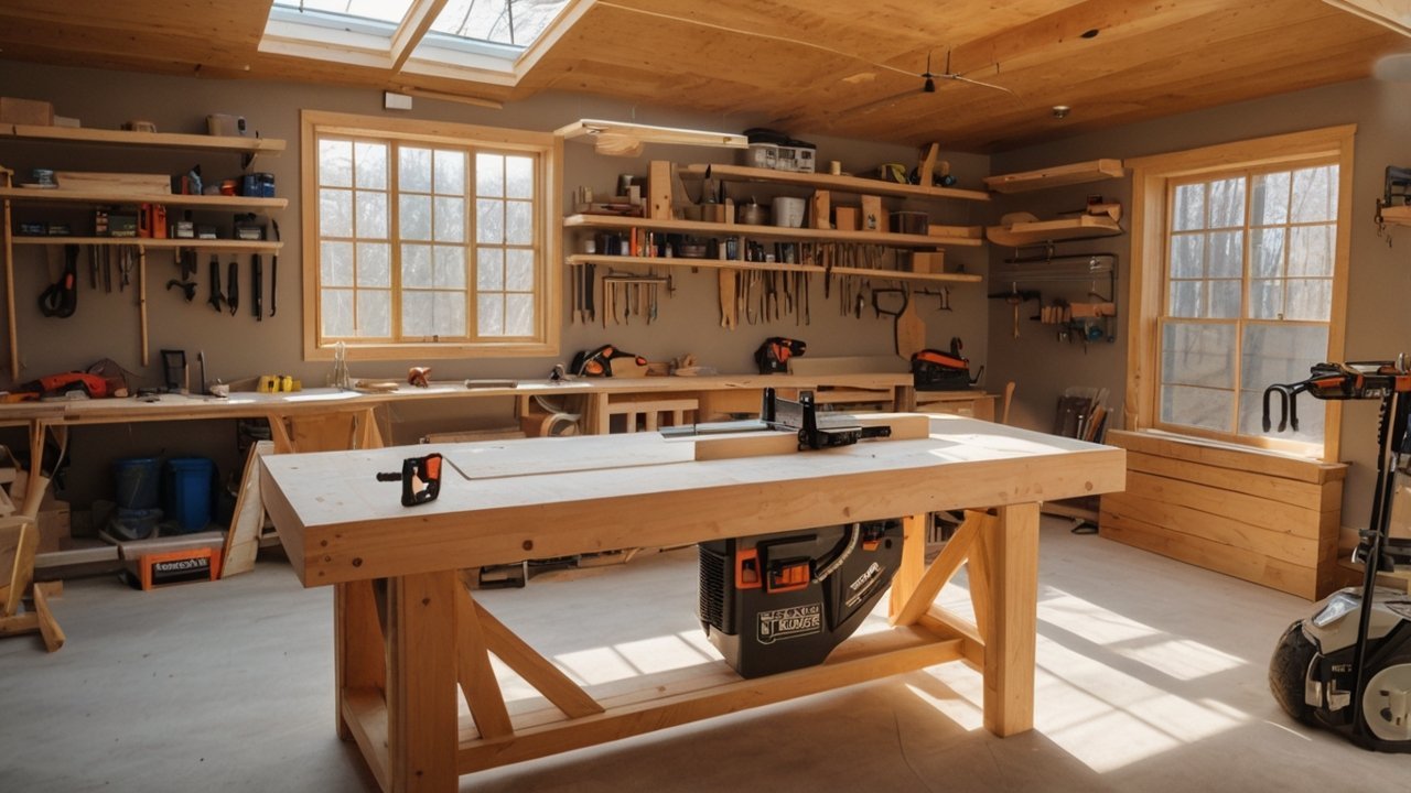 DIY woodworking workshop setup for beginners at home