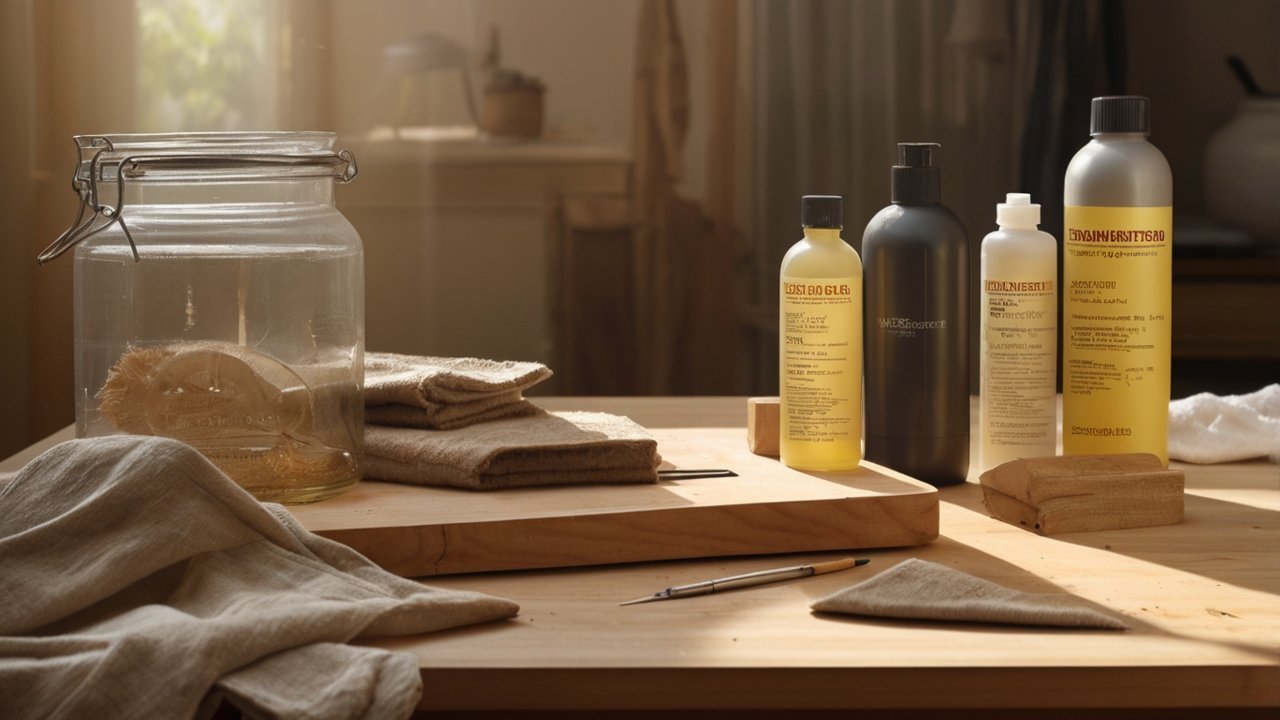 Water-based and oil-based polyurethane showing differences in wood color and sheen